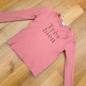 🌺 Zara Girls Pink Tee with Glitter Letterings size 11/12